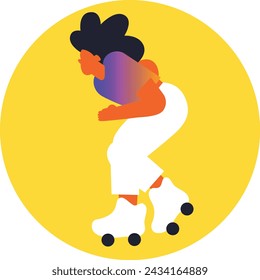 Hello Summer. Active recreation. Summer time. Summer vacation. Happy Woman. Vector flat illustration