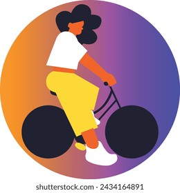 Hello Summer. Active recreation. Summer time. Summer vacation. Happy Woman. Vector flat illustration