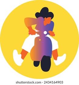 Hello Summer. Active recreation. Summer time. Summer vacation. Happy Woman. Vector flat illustration
