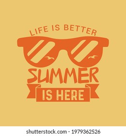 Hello summer artwork –The beach enjoy time and sunest california t-shirt apparel trendy heppy feel vector art design.