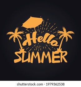 Hello summer artwork –The beach enjoy time and sunest california t-shirt apparel trendy heppy feel vector art design.