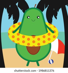 ¡Hola verano! Aguacate en la playa.