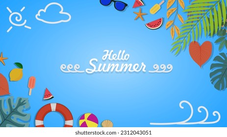 Hello summer background abstrct design
