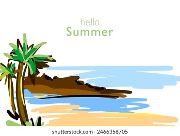 Hallo Sommer. Hintergrund Banner Design. Poster, Grußkarten, für Websites, Social Media