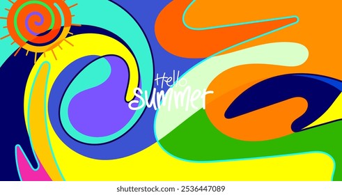 hello summer background for banner design, poster, layout, greeting card, brochure, digital, template. vector illustration