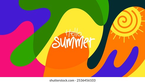 hello summer background for banner design, poster, layout, greeting card, brochure, digital, template. vector illustration style