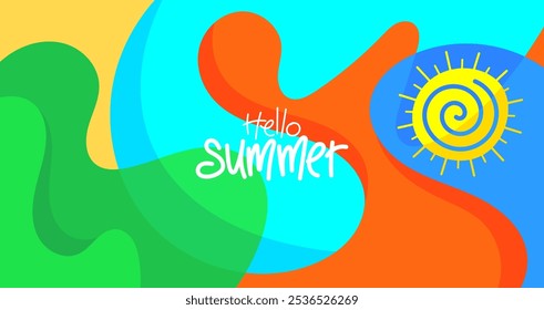 hello summer background for banner, poster, greeting card, layout, brochure, digital, template. vector illustration design