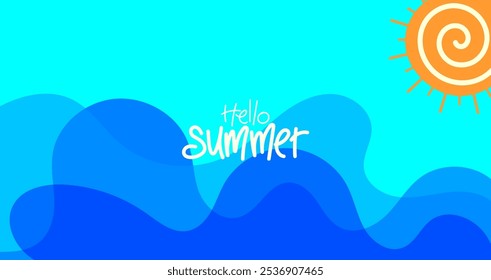 hello summer background for banner, poster, greeting card template, layout, brochure, digital, vector illustration style design