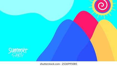 Hola fondo de verano para el Anuncio, cartel, Plantilla de la tarjeta de felicitación, diseño, diseño de estilo de folleto, digital, Ilustración vectorial