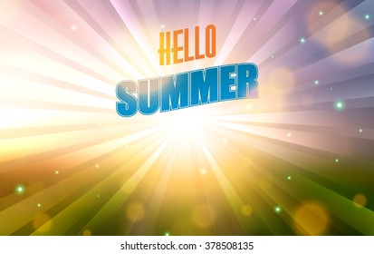 Hello Summer. Hello summer background. Hello summer banner. Summer background. Hello summer vector illustration.