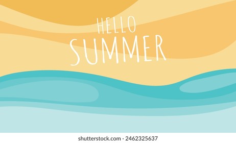 HELLO SUMMER BACKGROUND BRIGHT ABSTRACT HANDDRAWN SHAPE FLAT PASTEL COLORFUL DESIGN VECTOR. GODD FOR FLYER, BANNERS, PRINT, WEBSITE, WALLPAPER, COVER DESIGN, GREETING CARD