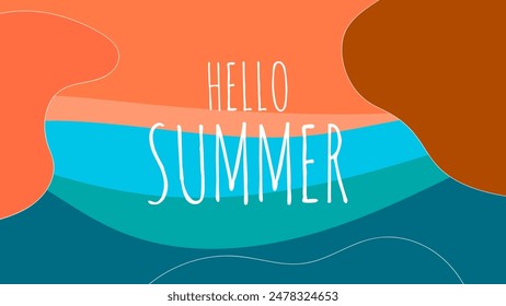 HOLA FONDO DE VERANO BRILLANTE FORMA ABSTRACTAS DIBUJADA A MANO PLANA PASTEL VECTOR DE DISEÑO COLORIDO. DIOS PARA EL VOLANTE, ANUNCIOS, IMPRESIÓN, SITIO WEB, FONDO DE PANTALLA, DISEÑO DE PORTADA, TARJETA DE FELICITACIÓN