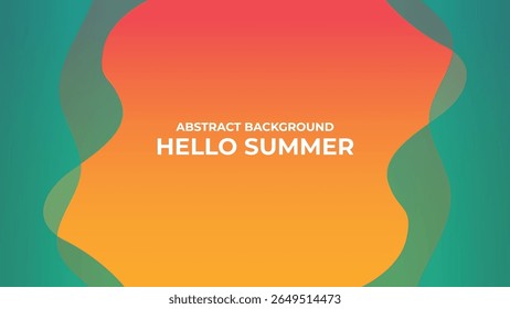 Hola fondo de verano color degradado naranja. diseño con forma líquida y línea. gradiente Abstractas