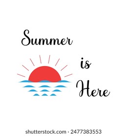 HELLO SUMMER  background. summer is here typography.