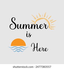 HELLO SUMMER  background. summer is here typography.