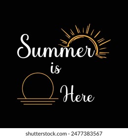 HELLO SUMMER  background. summer is here typography.