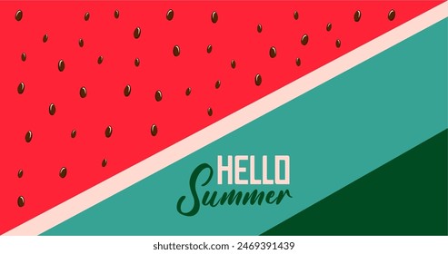 hello summer. background illustration design of watermelon fruit vector illustration.