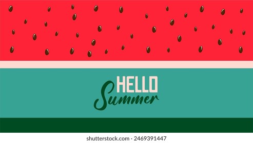 hello summer. background illustration design of watermelon fruit vector illustration.