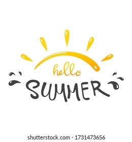 Hello summer background isolated on white