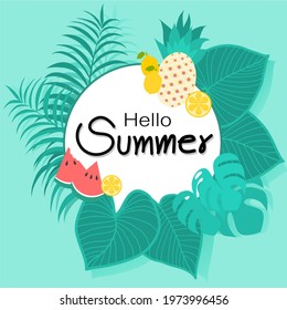 Hello Summer background layout for banners. voucher discount. Vector illustration template.
