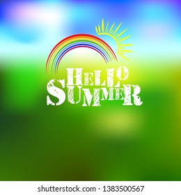 Hello summer. Background with nature. Vector