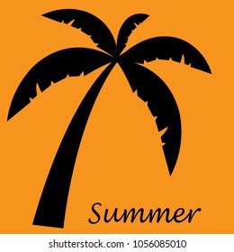 Hello summer background with palm