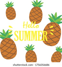 Hola fondo de verano con piñas.