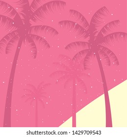 hello summer background pink palms