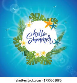 hello summer background template. summer vacation