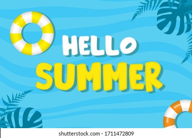 hello summer background vector design