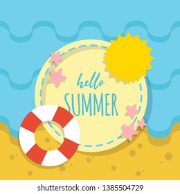 Hello Summer Background Vector Illustration Design
