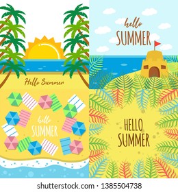 Hello Summer Background Vector Illustration Design