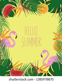 Hello summer background. vector illustration