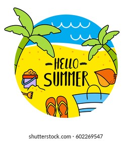 Hello Summer Background. Vector Illustration