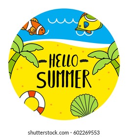 Hello Summer Background. Vector Illustration