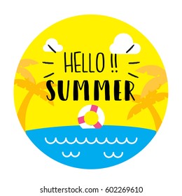 Hello Summer Background. Vector Illustration