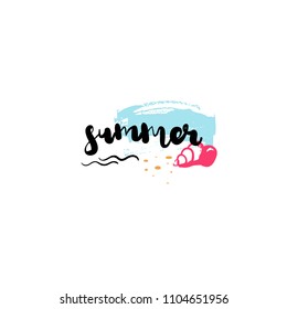 hello summer badge Isolated Typographic Design Label. Season Holidays lettering for logo,Templates, invitation, greeting card, prints and posters.