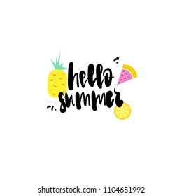 hello summer badge Isolated Typographic Design Label. Season Holidays lettering for logo,Templates, invitation, greeting card, prints and posters.