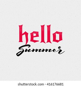 Hello Summer, badge for your design, hello summer words to print and labels