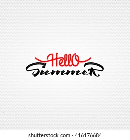 Hello Summer, badge for your design, hello summer words to print and labels