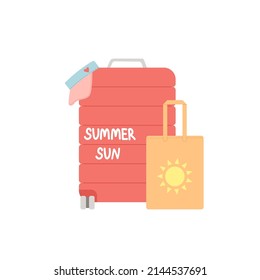 Hello summer baggage vector illustration