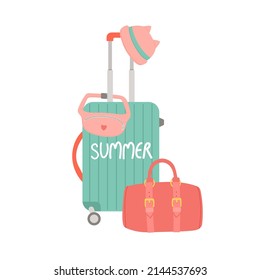 Hello summer baggage vector illustration