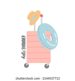 Hello summer baggage vector illustration