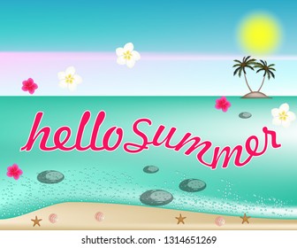 Hello summer banner decor