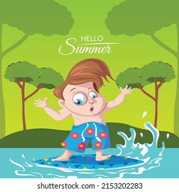 Hola patrón de diseño de banner de verano.