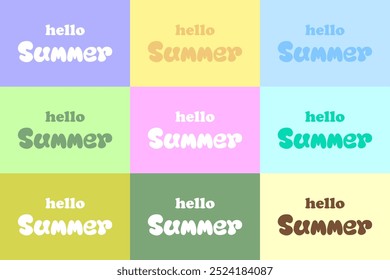 Hello summer banner. Horizontal poster, greeting card, header for website. Vector