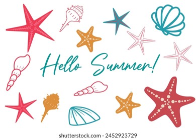 Hello summer banner template illustration background for holiday season.