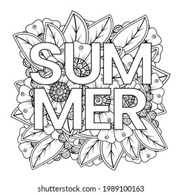 Hello Summer banner template with mehndi flower