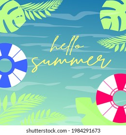 Hello summer banner. Texture trends. weekends, holidays. Summer Time Wallpaper. Happy Summer Day. Summer vector lettering text. Fashionable style. vector illustration
