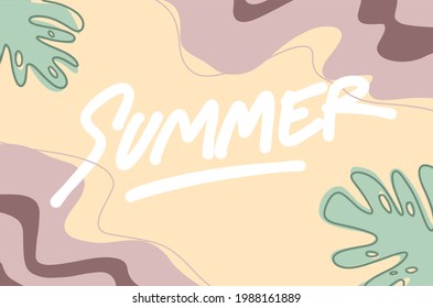 Hello Summer banner. Summer Time Wallpaper. Summer vector Lettering text.